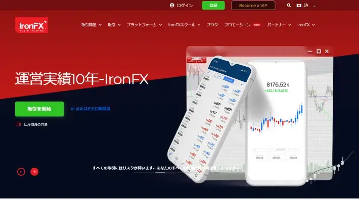 IronFXホームページ