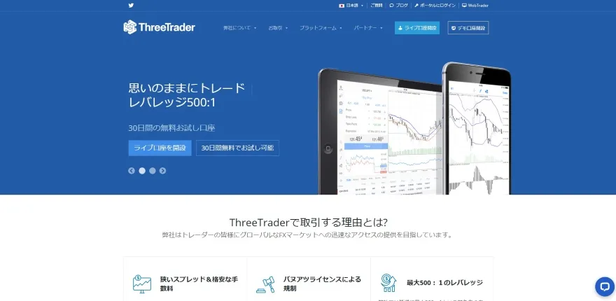 ThreeTraderホームページ