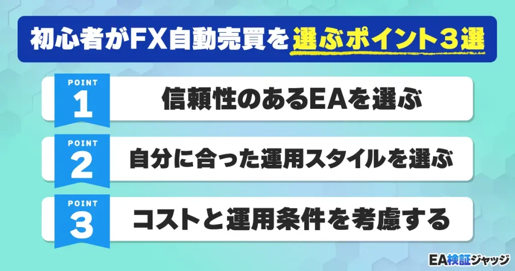 初心者がFX自動売買を選ぶポイント3選