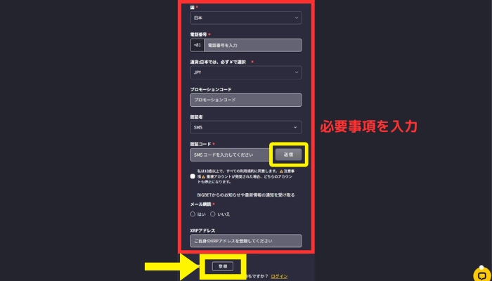 登録画面(2/2)