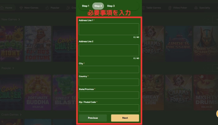 登録画面(2/3)