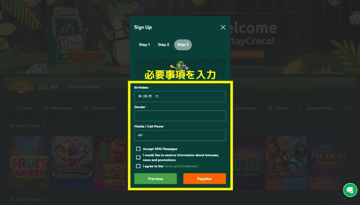 登録画面(3/3)