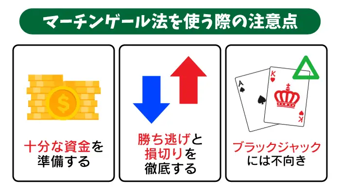 マーチンゲール法を実践する前に知っておきたい3つの注意点