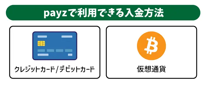 payzで利用できる入金方法