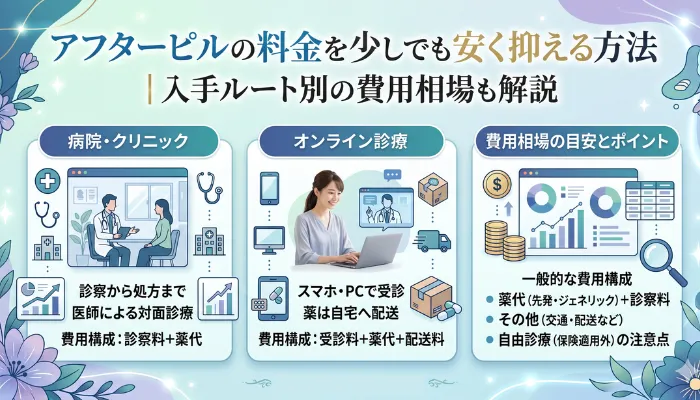 アフターピルの料金を少しでも安く抑える方法｜入手ルート別の費用相場も解説