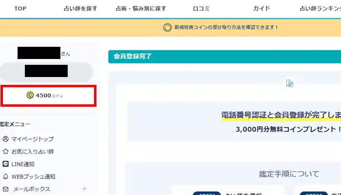 エキサイト電話占い-4,500ポイント