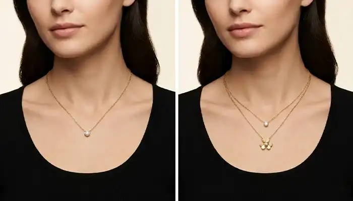 ネックレス重ね付け