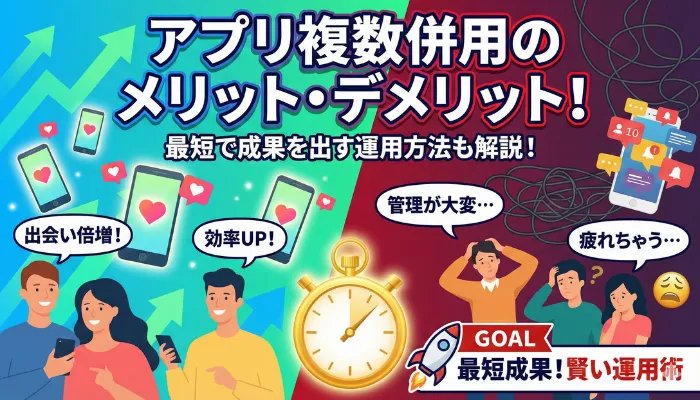 アプリ複数併用のメリット・デメリット!最短で成果を出す運用方法も解説!のタイトル画像