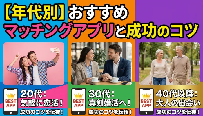 目的別おすすめマッチングアプリ3選!一番出会えるアプリはこれ!タイトルアイキャッチ画像