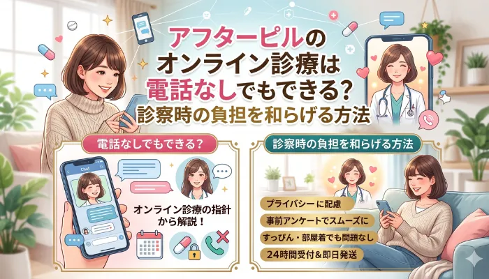 アフターピルのオンライン診療は電話なしでもできる？診察時の負担を和らげる方法
